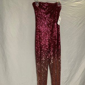 Pink Gradient Sequin Jumpsuit